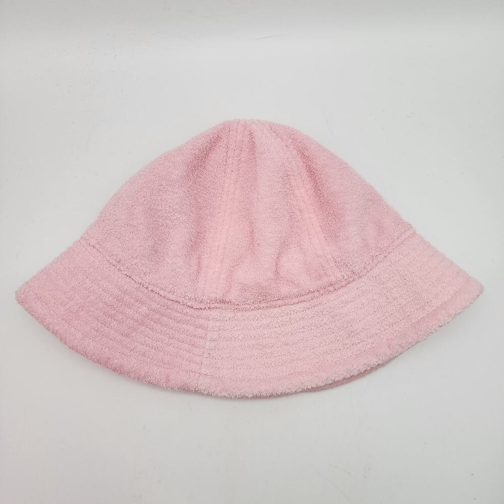 OCI Light Pink Bucket Hat Terry Cloth One Size Plain 100% Cotton Y2K 2000s Beach